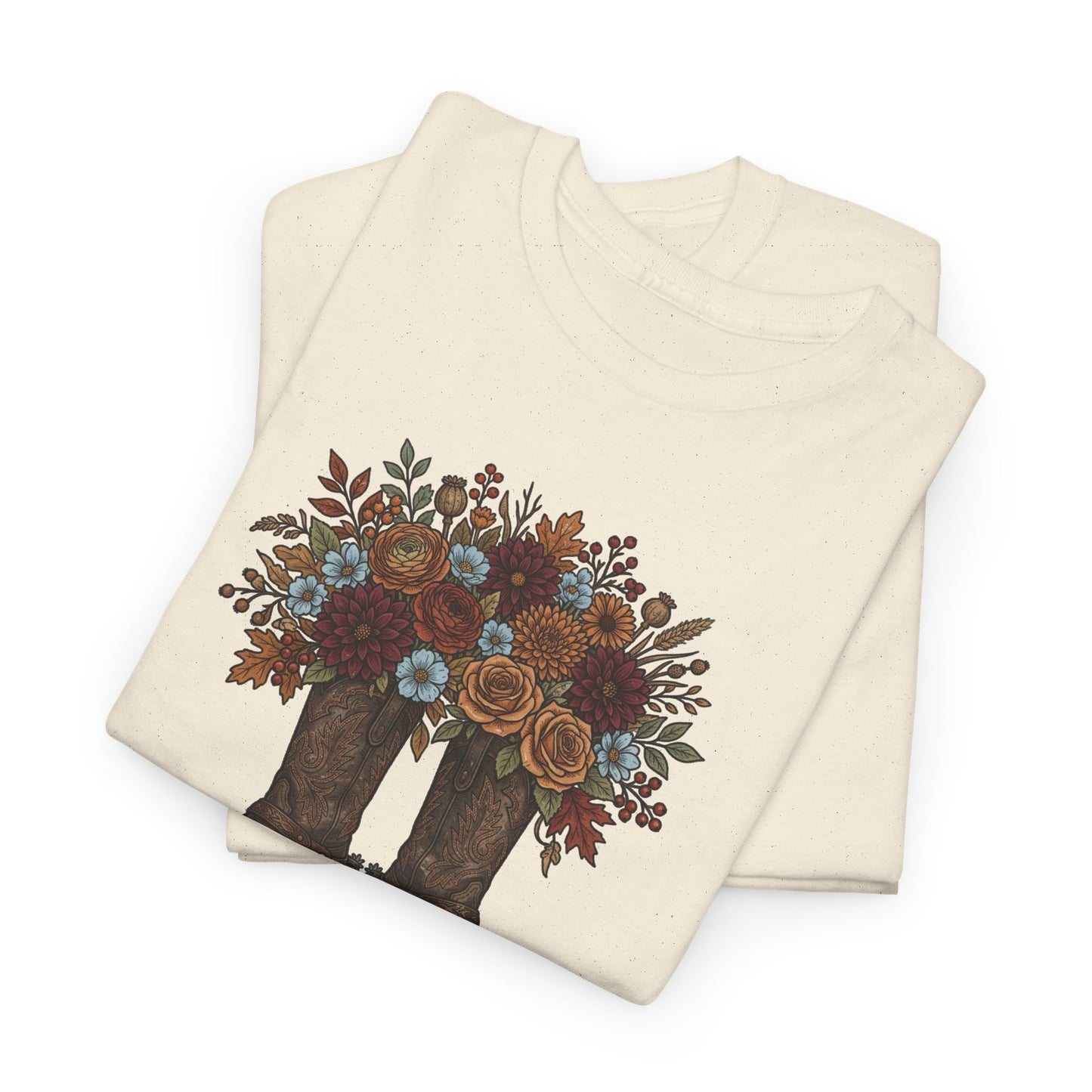 Blessed Cowboy Boots Floral Tee — Rustic Country Western Graphic T-Shirt