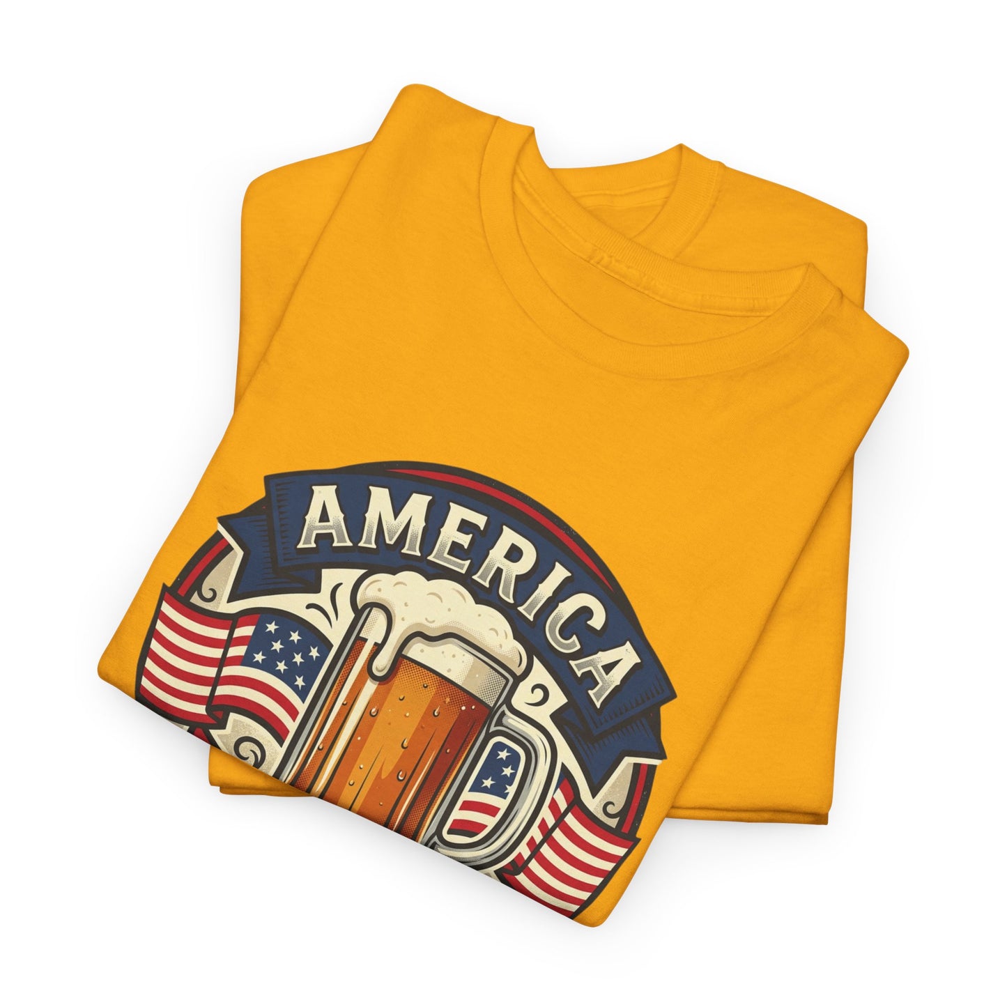 America 250 Years Strong T-Shirt — Patriotic Beer Emblem Tee