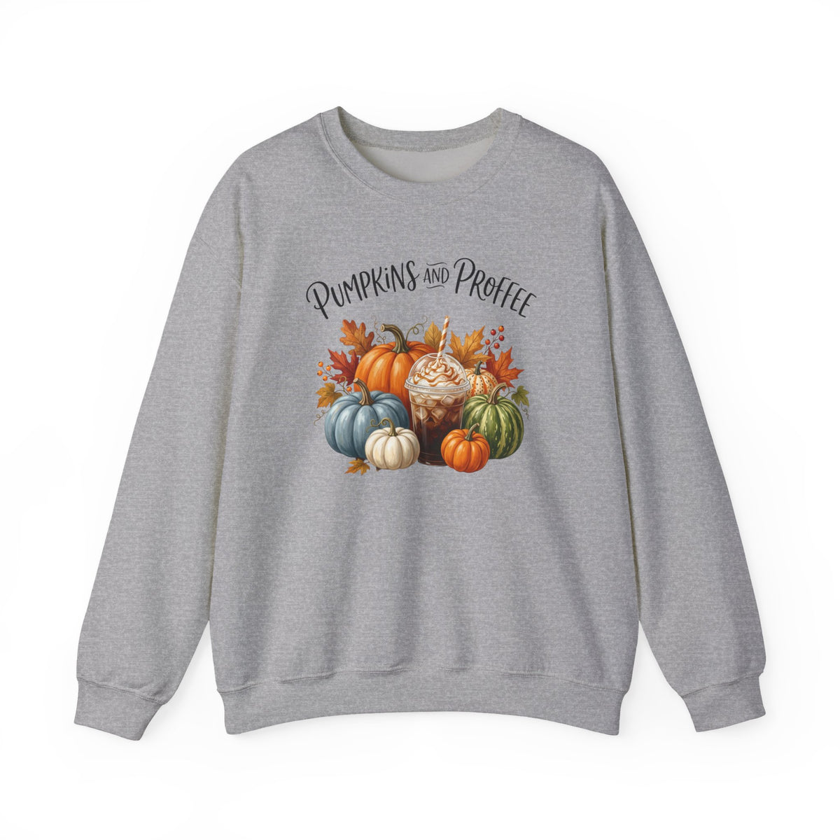 Pumpkins and Proffee (Protein Coffee) Sweatshirt — Fall Pumpkin Bouquet Crewneck