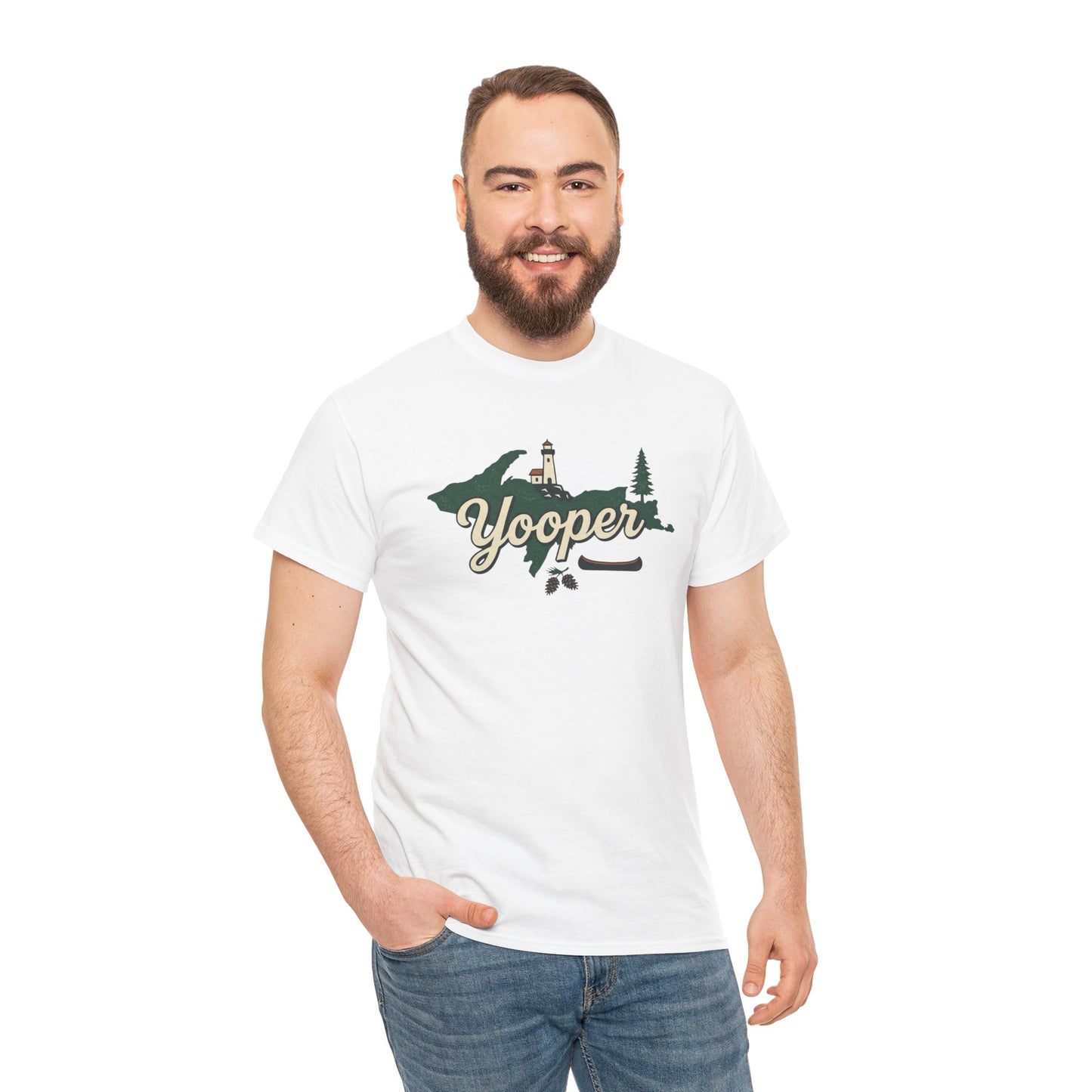 Yooper Lighthouse Tee — Michigan Upper Peninsula Souvenir T-Shirt