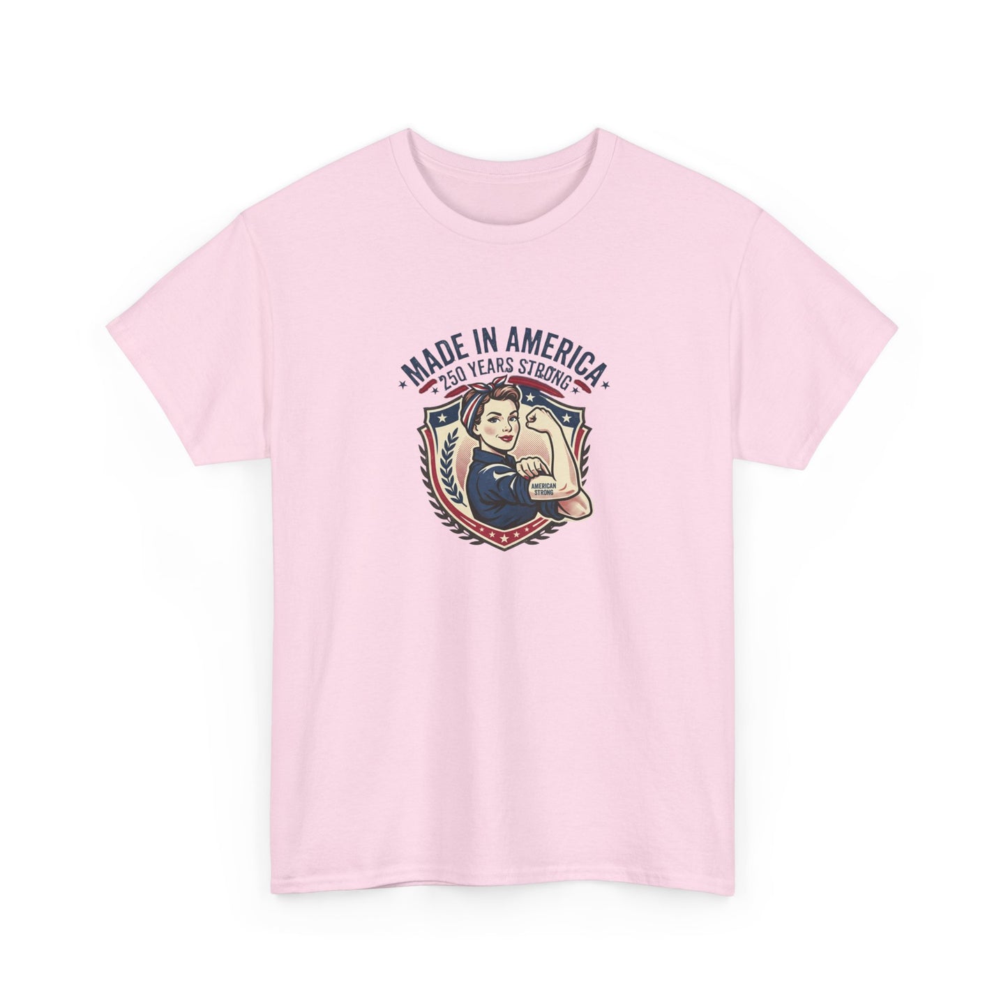 Made in America Rosie Riveter Graphic Tee — Patriotic Women's Empowerment T-Shirt