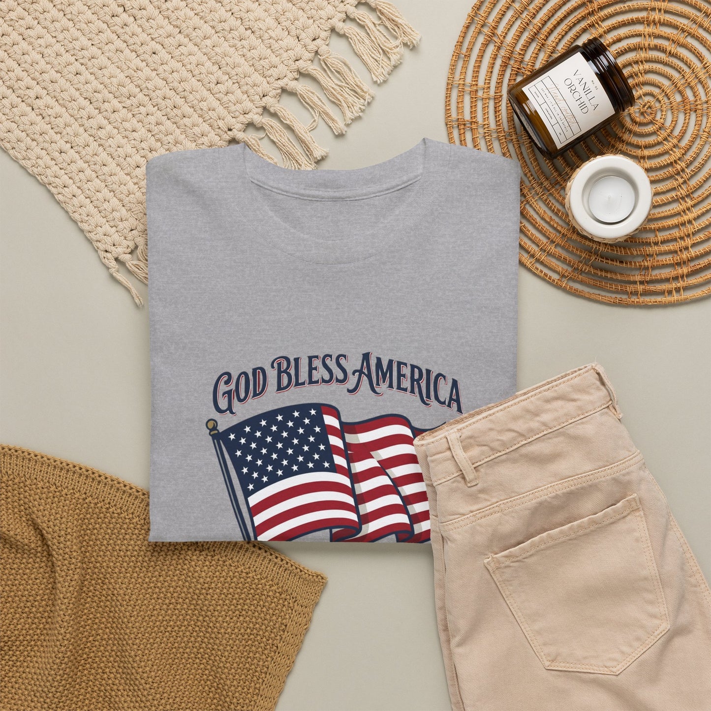 T-Shirt — "God Bless America" Flag Tee | Patriotic 4th of July Shirt