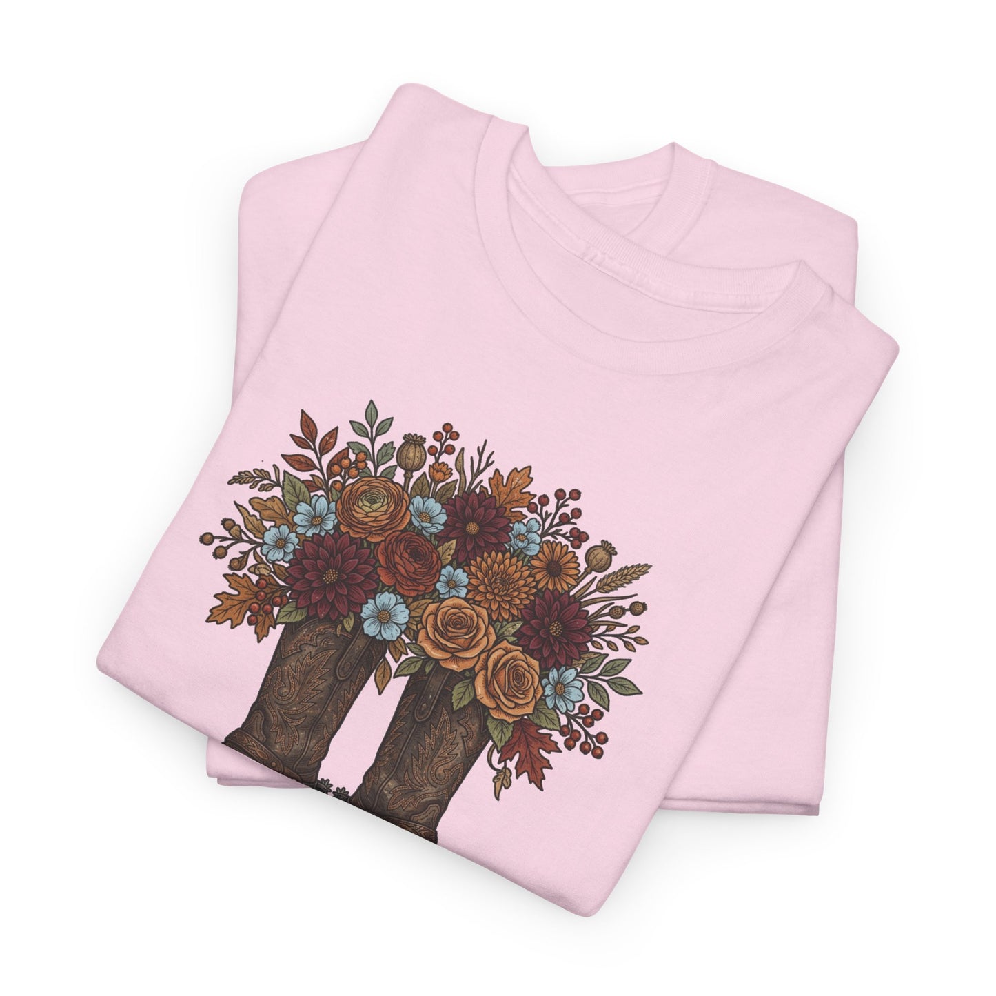 Blessed Cowboy Boots Floral Tee — Rustic Country Western Graphic T-Shirt