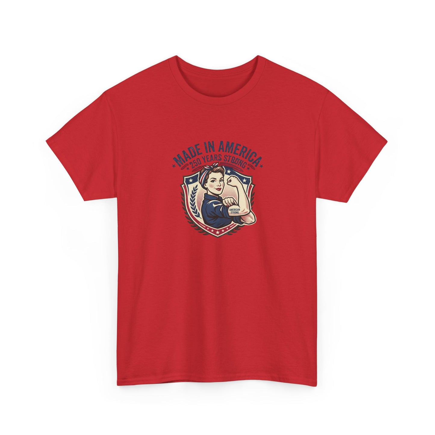 Made in America Rosie Riveter Graphic Tee — Patriotic Women's Empowerment T-Shirt