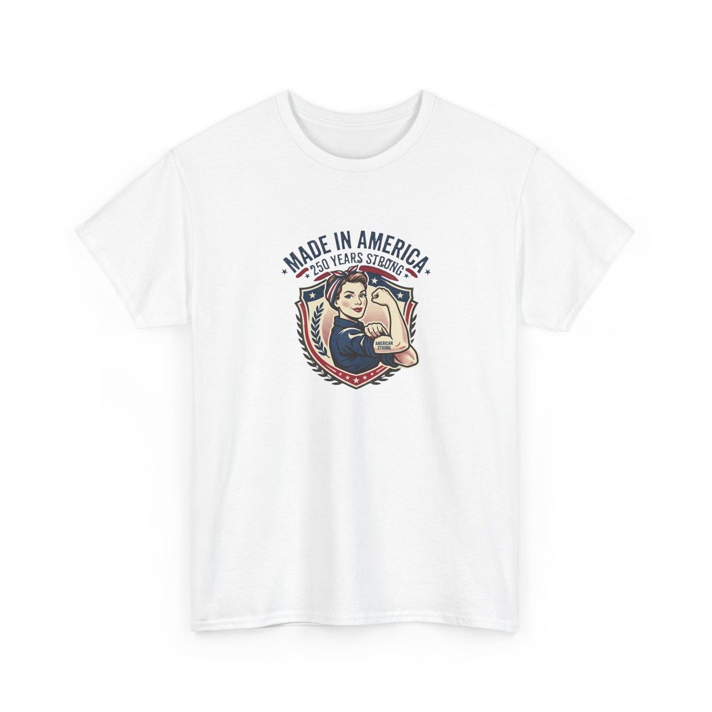 Made in America Rosie Riveter Graphic Tee — Patriotic Women's Empowerment T-Shirt