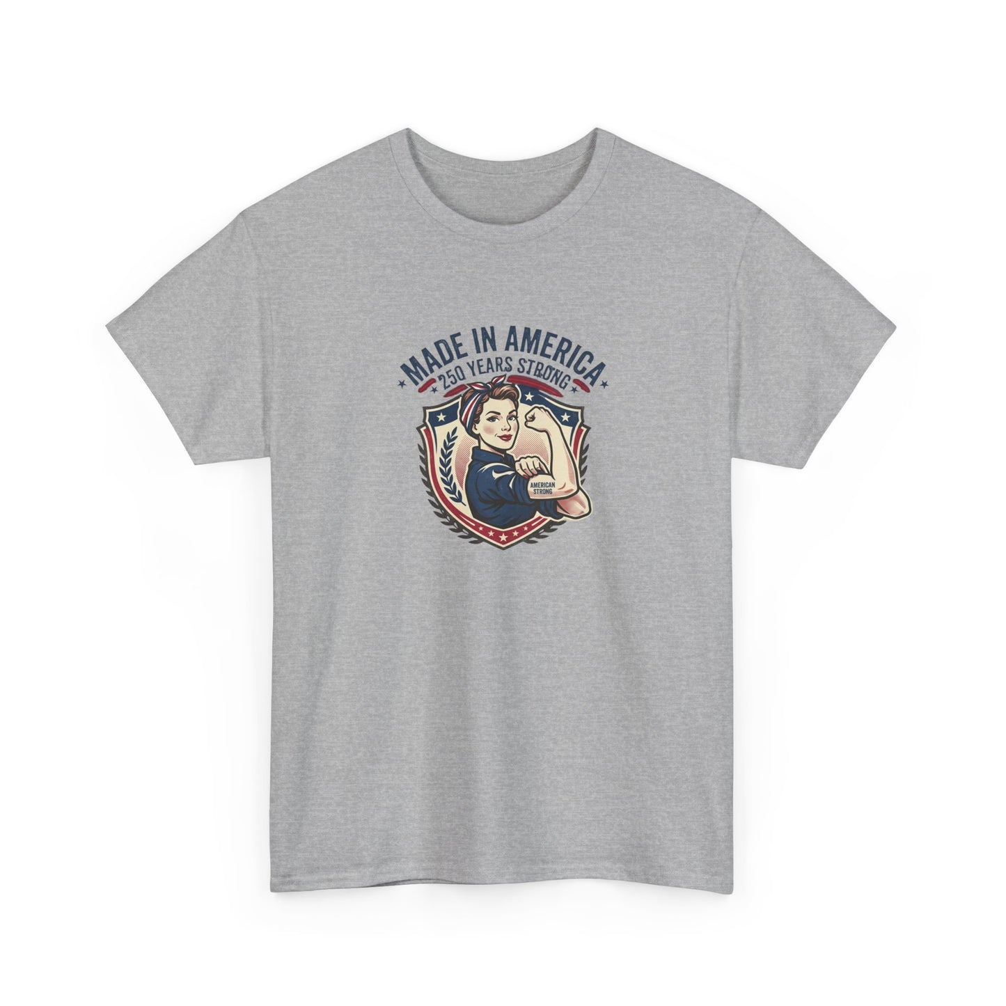 Made in America Rosie Riveter Graphic Tee — Patriotic Women's Empowerment T-Shirt