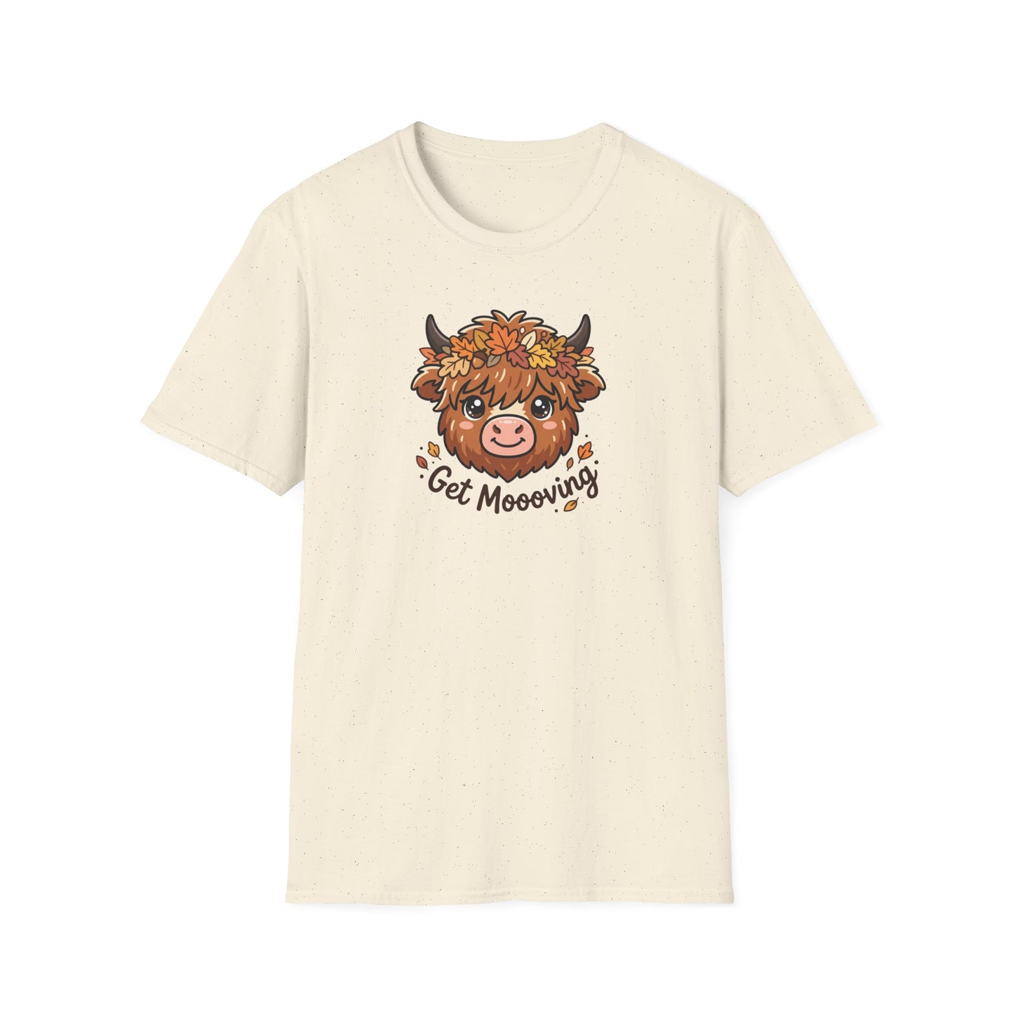 Get Moooving Highland Cow T-Shirt — Cute Autumn Floral Cow Graphic Tee