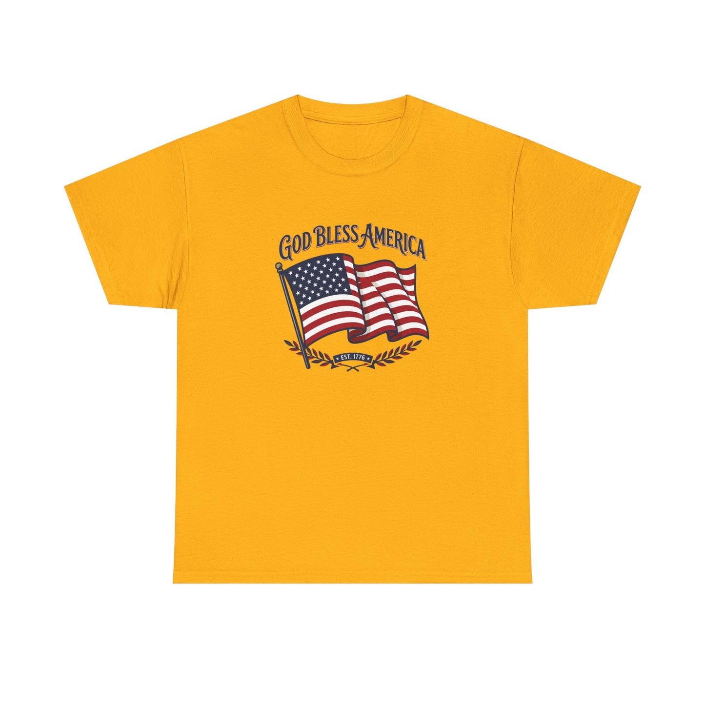 Patriotic Tee - "God Bless America" American Flag T-Shirt for 4th of July