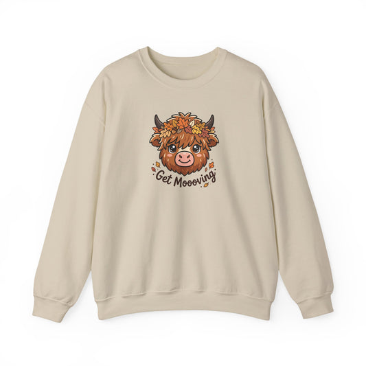 Get Moooving! Fall Highland Cow Sweatshirt