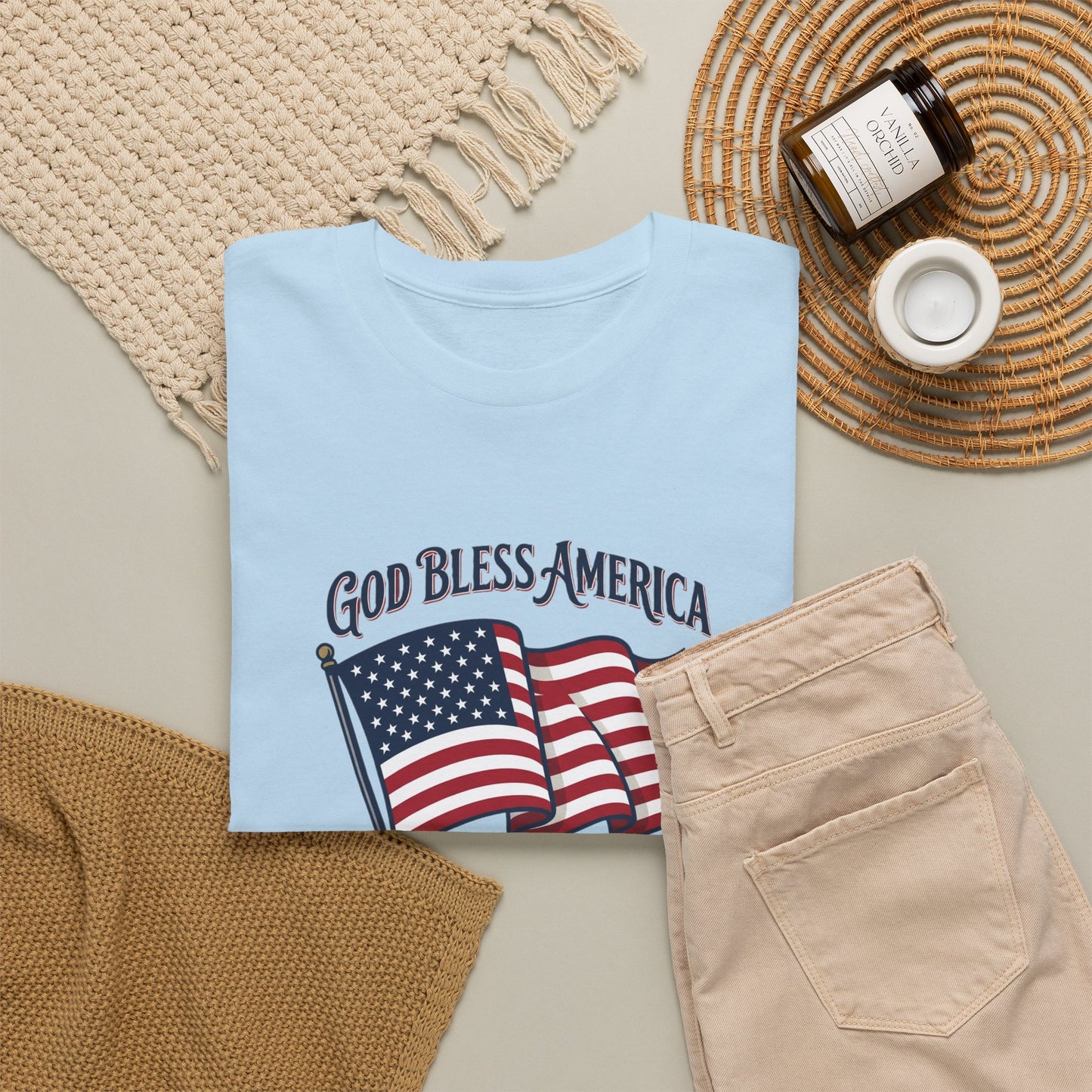 T-Shirt — "God Bless America" Flag Tee | Patriotic 4th of July Shirt