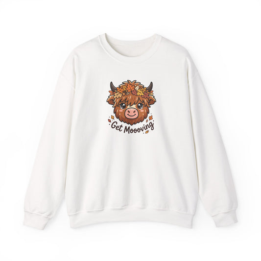 Get Moooving! Fall Highland Cow Sweatshirt
