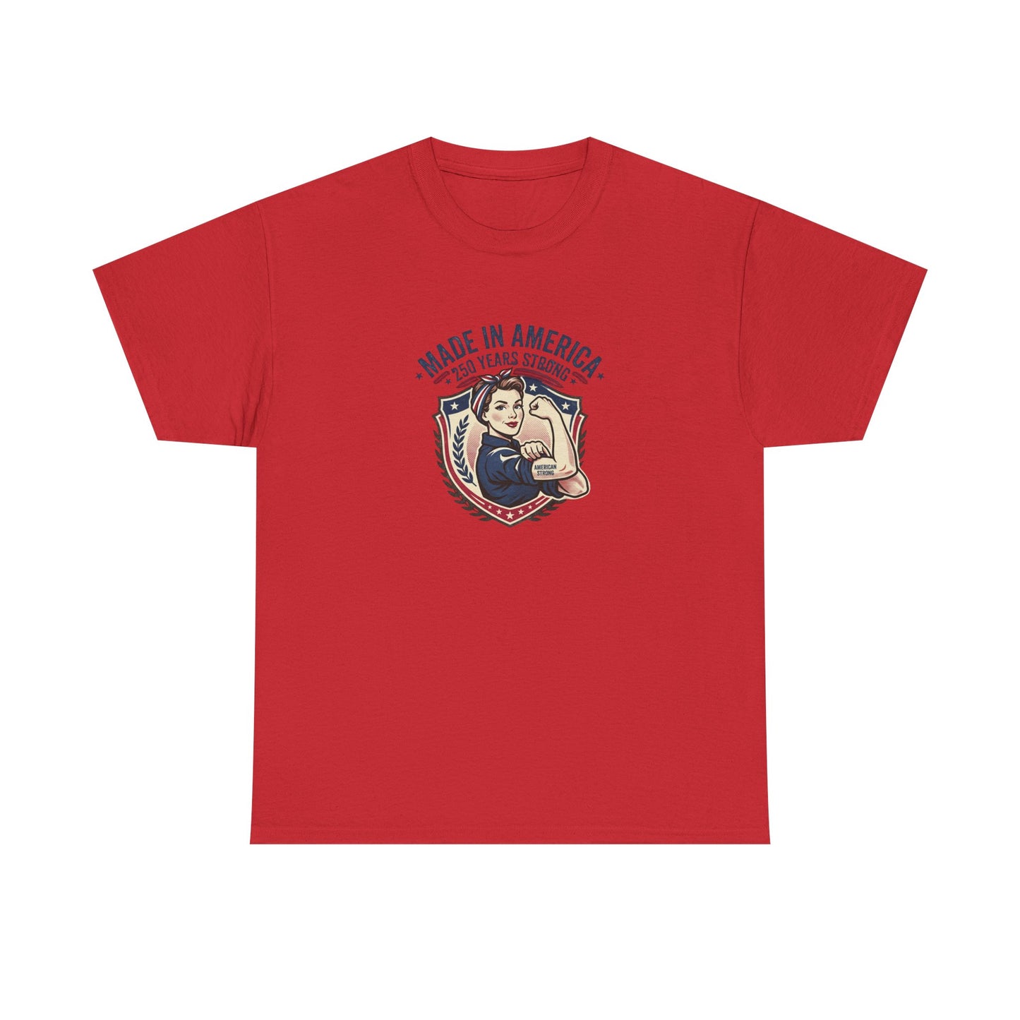 Made in America Rosie Riveter Graphic Tee — Patriotic Women's Empowerment T-Shirt