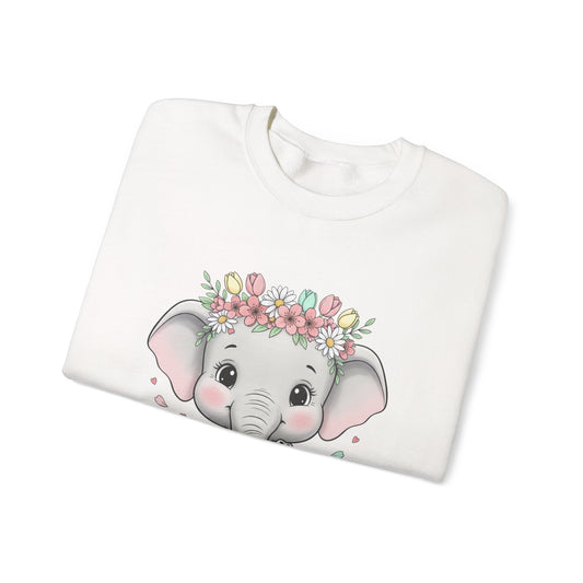 Cute Floral Elephant Crewneck Sweatshirt — "Nobody Better Than You"