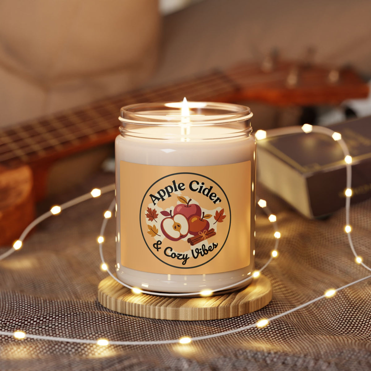 Apple Cider Soy Candle — 9oz Cozy Fall Aromatherapy