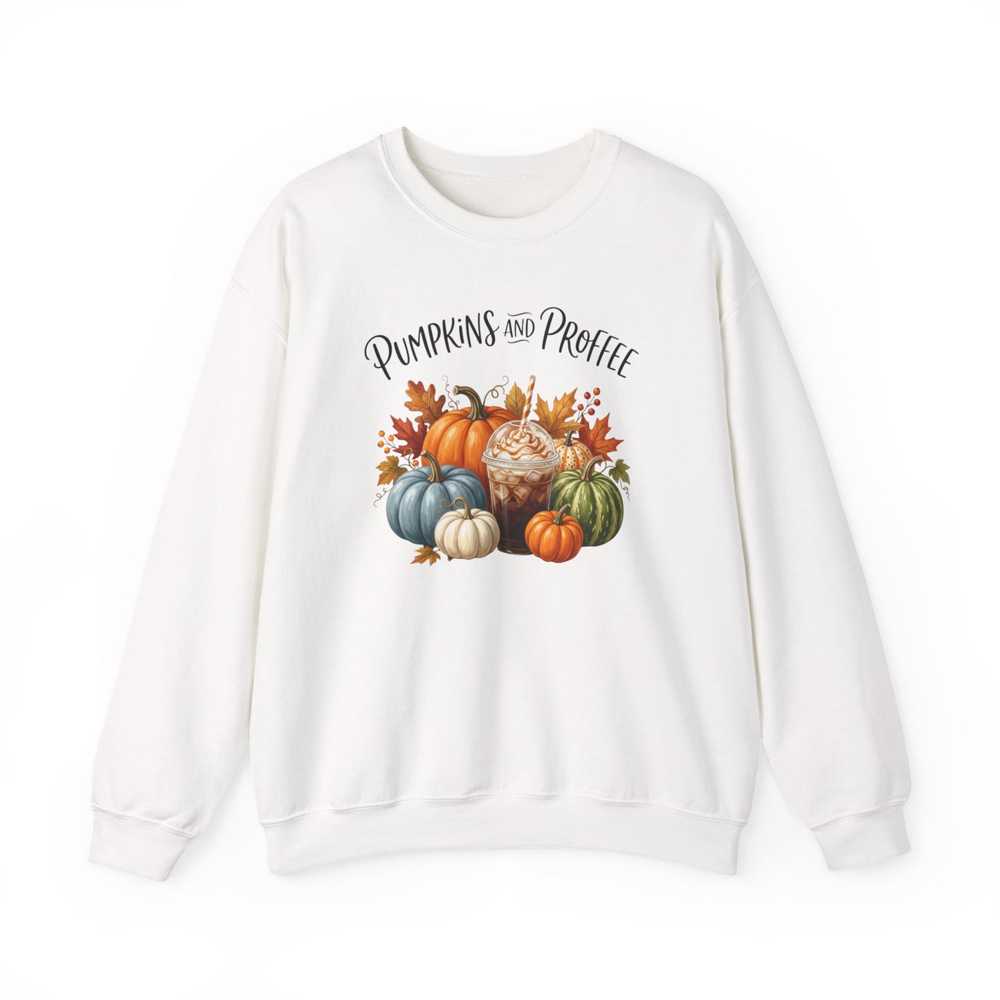 Pumpkins and Proffee (Protein Coffee) Sweatshirt — Fall Pumpkin Bouquet Crewneck