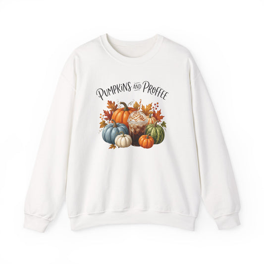 Pumpkins and Proffee (Protein Coffee) Sweatshirt — Fall Pumpkin Bouquet Crewneck
