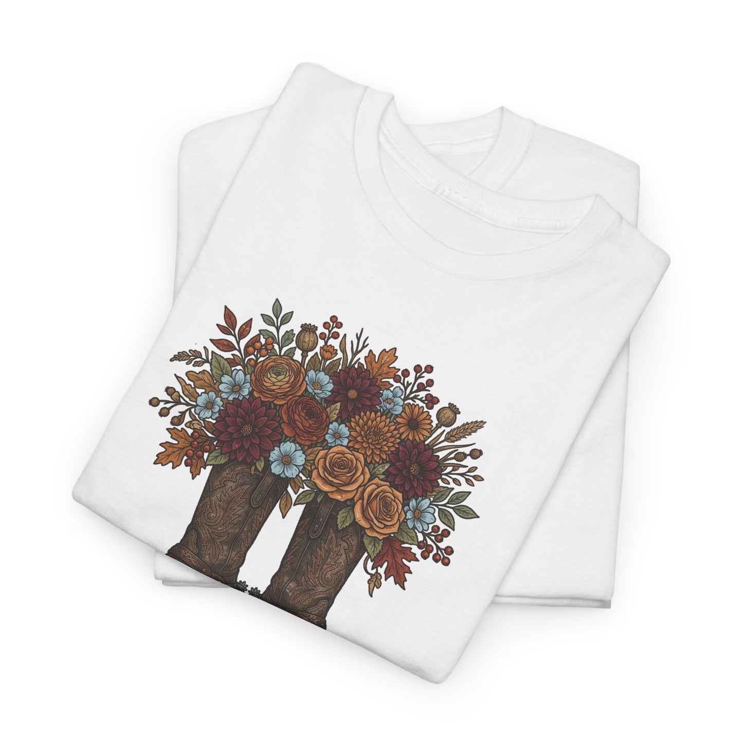 Blessed Cowboy Boots Floral Tee — Rustic Country Western Graphic T-Shirt