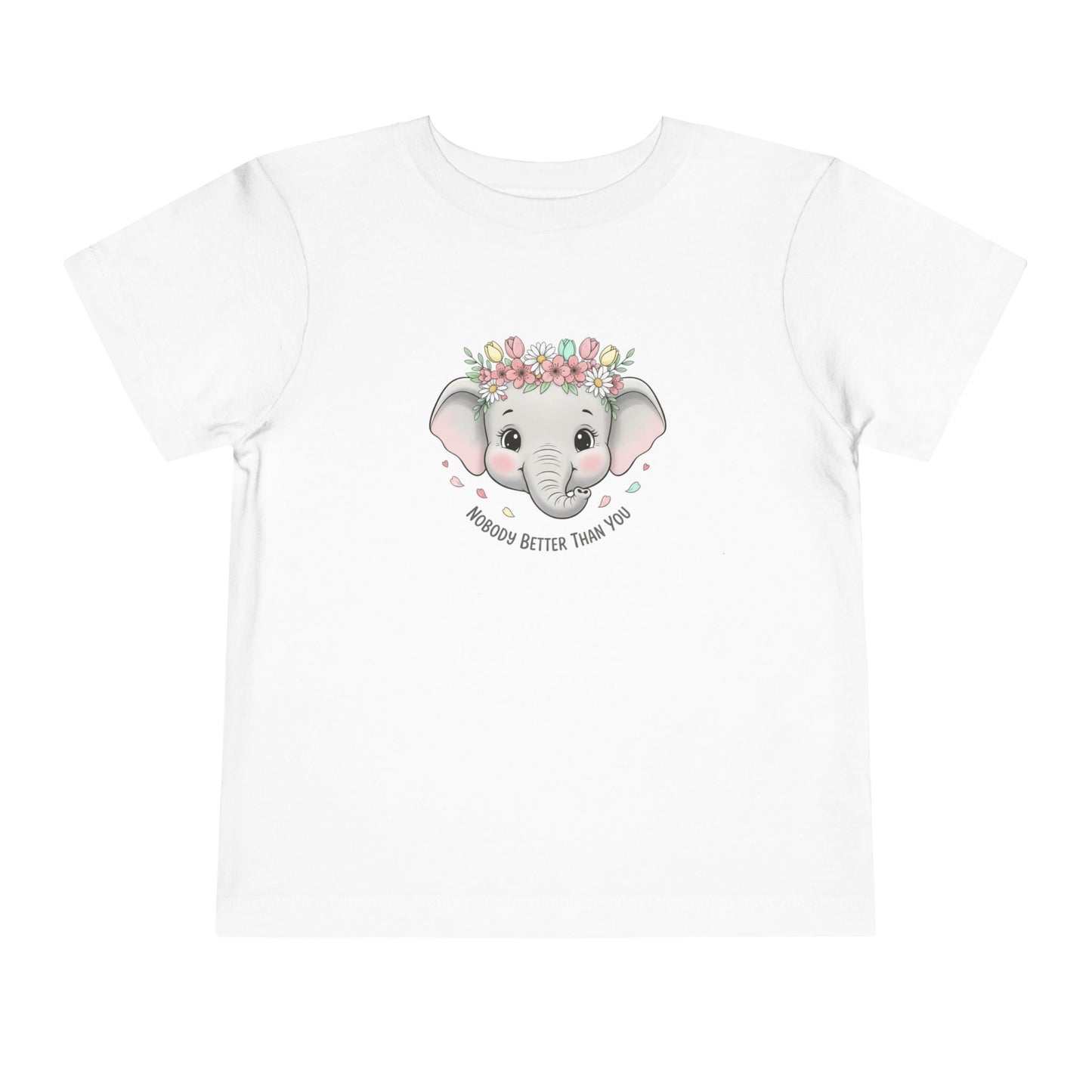 Toddler Tee — Cute Floral Elephant "A Hug Is Better Than Wi‑Fi"
