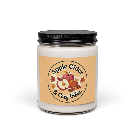 Apple Cider Soy Candle — 9oz Cozy Fall Aromatherapy