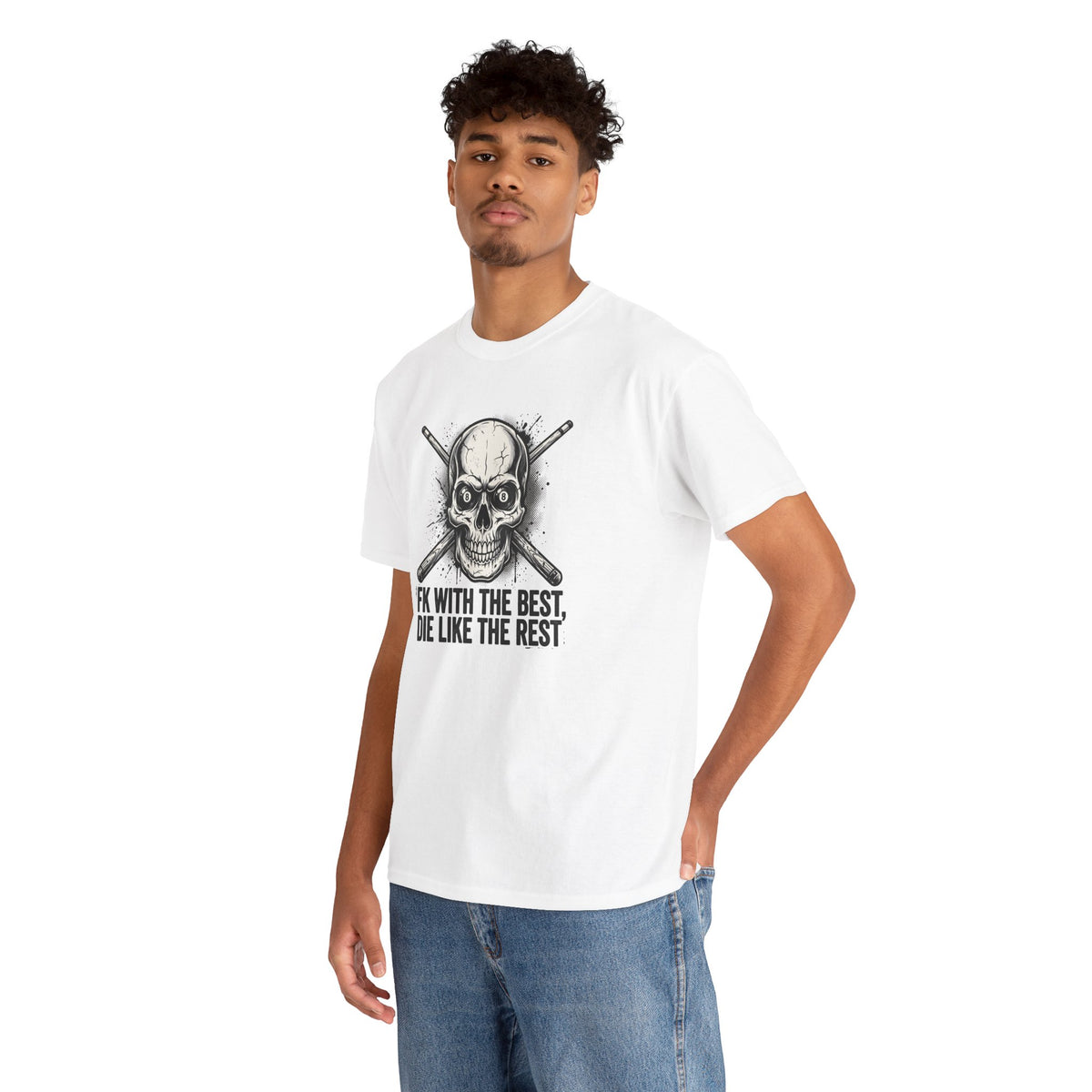 Skull & Crossed Bat Tee — “FK With The Best, Die Like The Rest” Graphic T‑Shirt