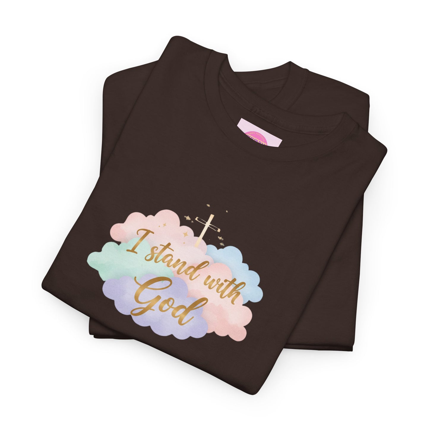 I Stand with God T-Shirt — Pastel Cloud Faith Tee
