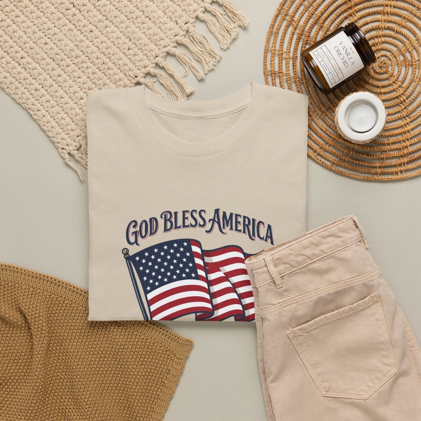 T-Shirt — "God Bless America" Flag Tee | Patriotic 4th of July Shirt