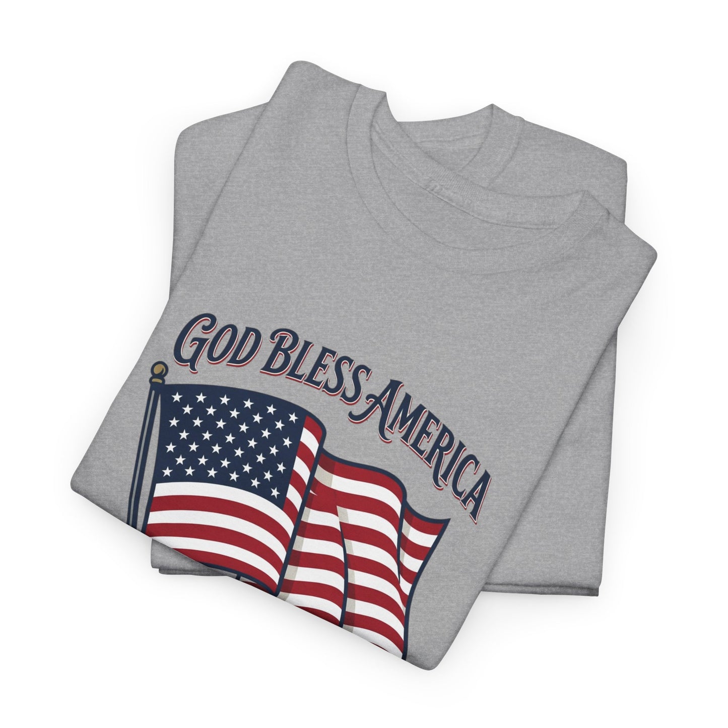 Patriotic Tee - "God Bless America" American Flag T-Shirt for 4th of July