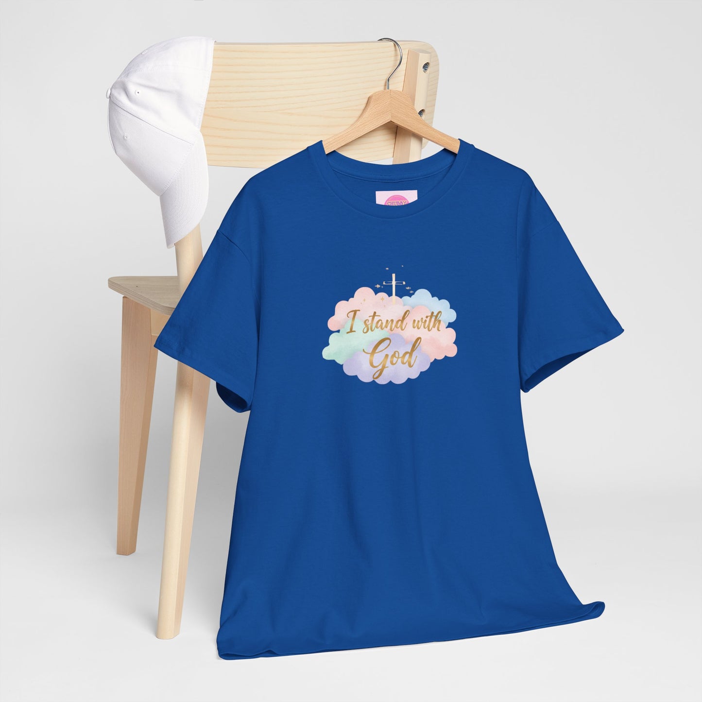I Stand with God T-Shirt — Pastel Cloud Faith Tee