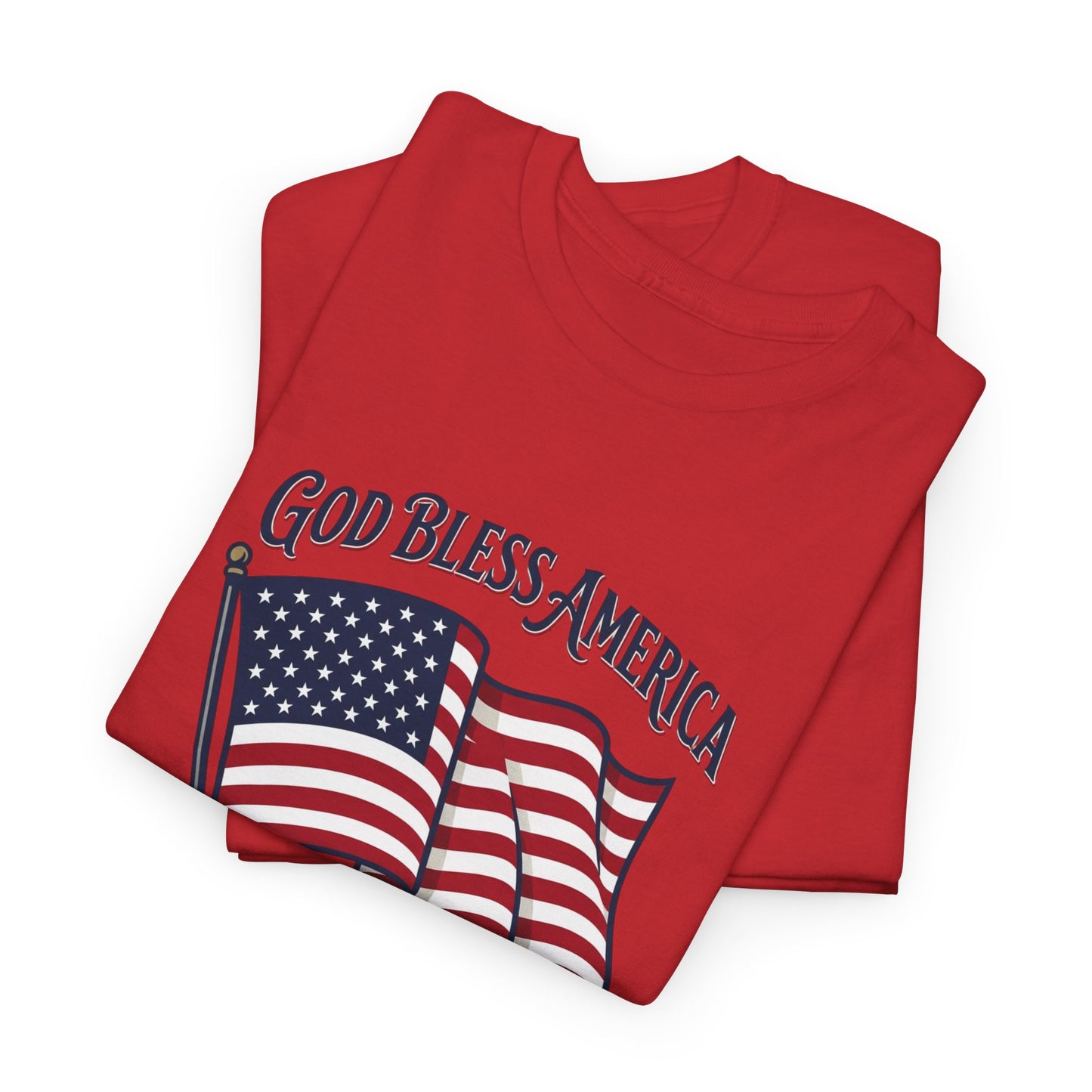 Patriotic Tee - "God Bless America" American Flag T-Shirt for 4th of July